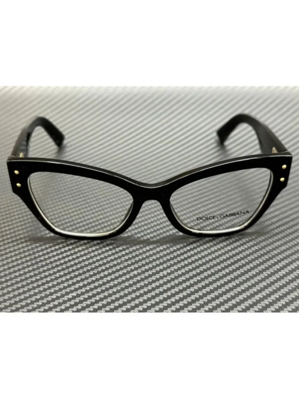 New Dolce & Gabbana Women Black/Gold Eyeglasses 54-17-140